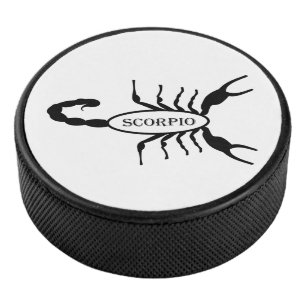 Scorpio Black Scorpion Star Sign Hockey Puck