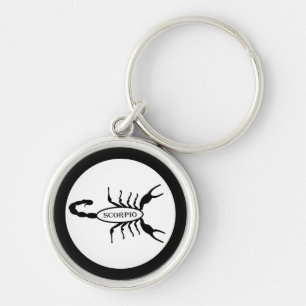 Scorpio Black Scorpion Star Sign Keychain