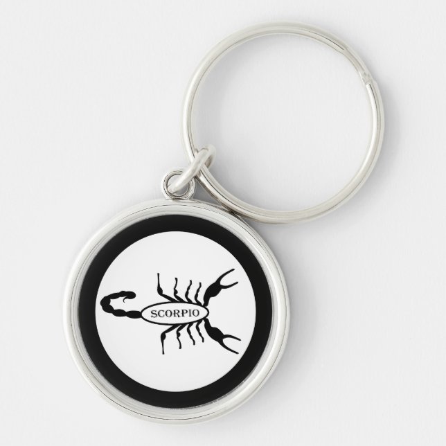 Scorpio Black Scorpion Star Sign Keychain (Front)