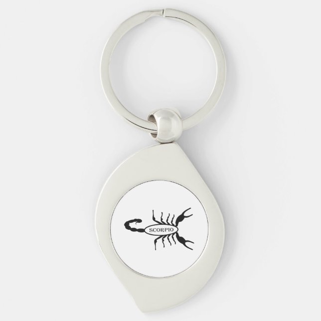 Scorpio Black Scorpion Star Sign Keychain (Front)