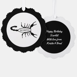 Scorpio Black Scorpion Star Sign Ornament Card