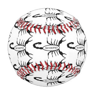 Scorpio Black Scorpion Star Sign Patterned Baseball