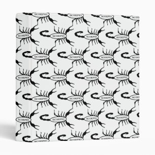 Scorpio Black Scorpion Star Sign Patterned Binder