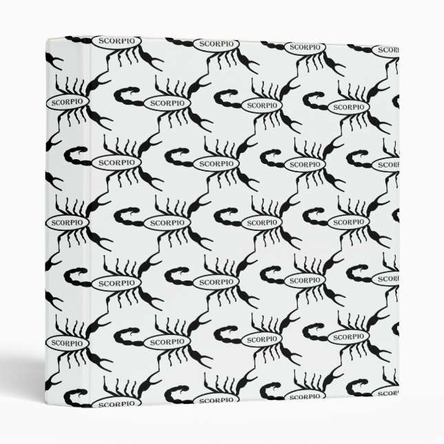 Scorpio Black Scorpion Star Sign Patterned Binder (Front/Spine)