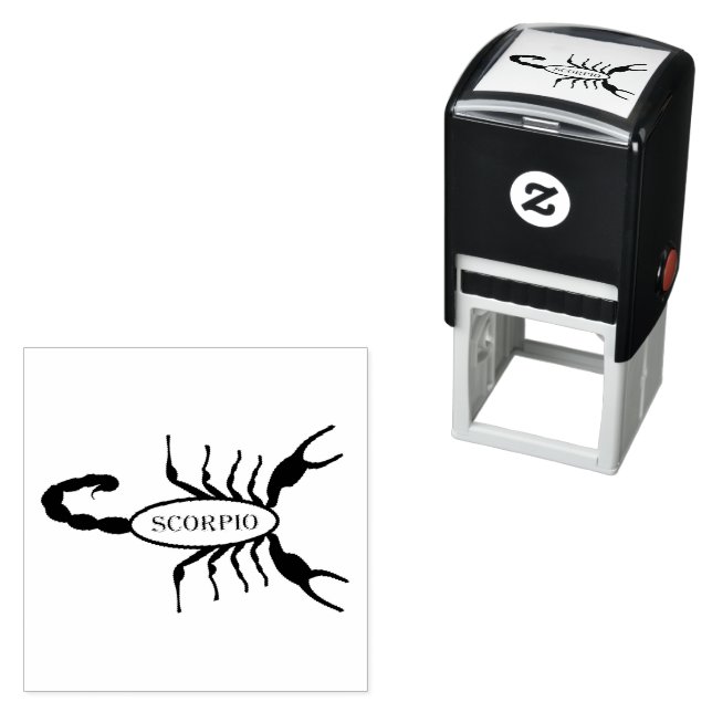 Scorpio Black Scorpion Star Sign Self-inking Stamp (In Situ)