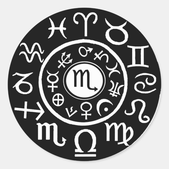 Scorpio Celestial Design Classic Round Sticker (Front)
