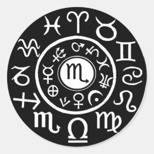 Scorpio Celestial Design Classic Round Sticker