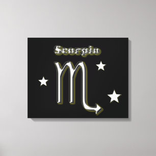Scorpio chrome symbol canvas print