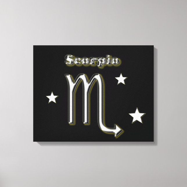 Scorpio chrome symbol canvas print (Front)