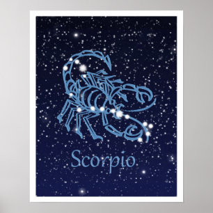 Scorpio Constellation and Zodiac Sign with Stars