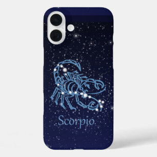 Scorpio Constellation and Zodiac Sign with Stars iPhone 16 Plus Case