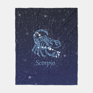 Scorpio Constellation and Zodiac Sign with Stars Fleece Blanket