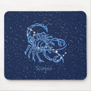 Scorpio Constellation and Zodiac Sign with Stars Mouse Pad