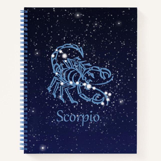 Scorpio Constellation and Zodiac Sign with Stars Notebook (Front)