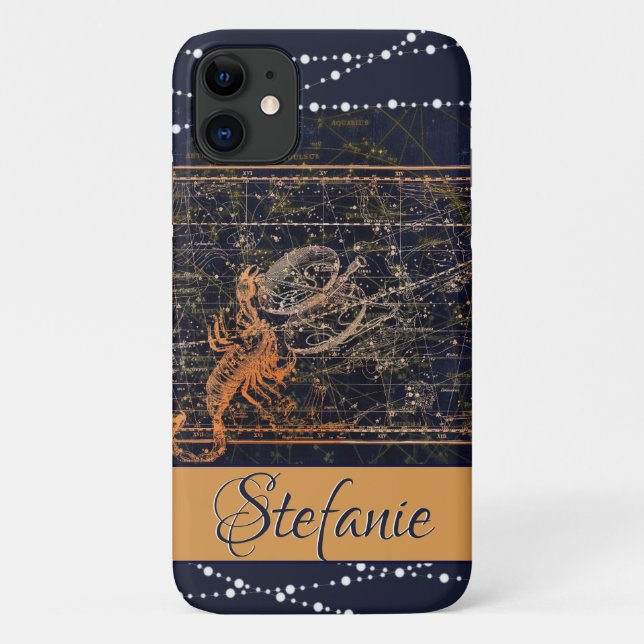 Scorpio Constellation Dark Blue Case-Mate iPhone Case (Back)