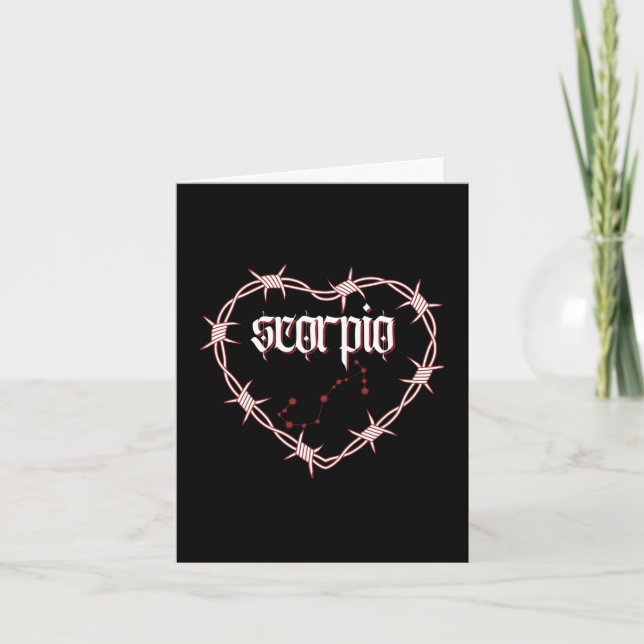 Scorpio Constellation Gothic Dark Edgy Birthday Card (Front)