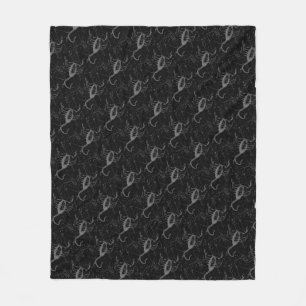 Scorpio Constellation Hevelius 1690 on Black Fleece Blanket