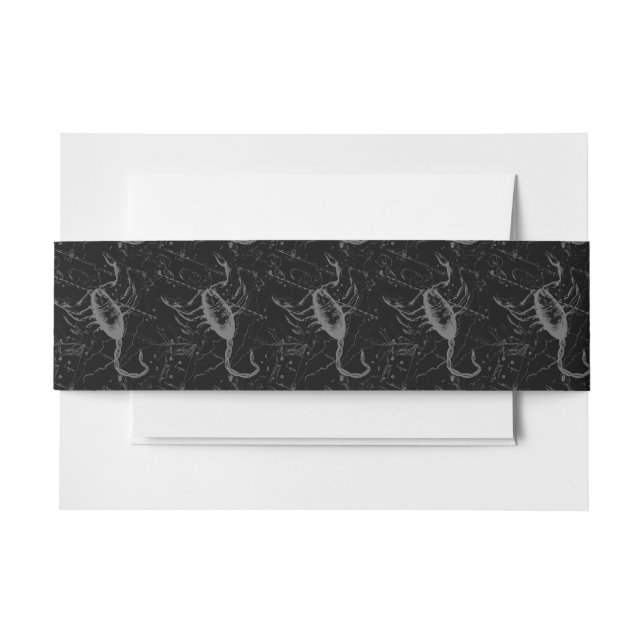 Scorpio Constellation Hevelius 1690 on Black Invitation Belly Band (Front Example)