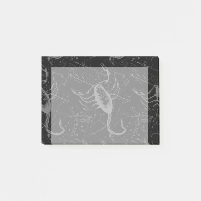 Scorpio Constellation Hevelius circa 1690 on Black Post-it Notes (Front)
