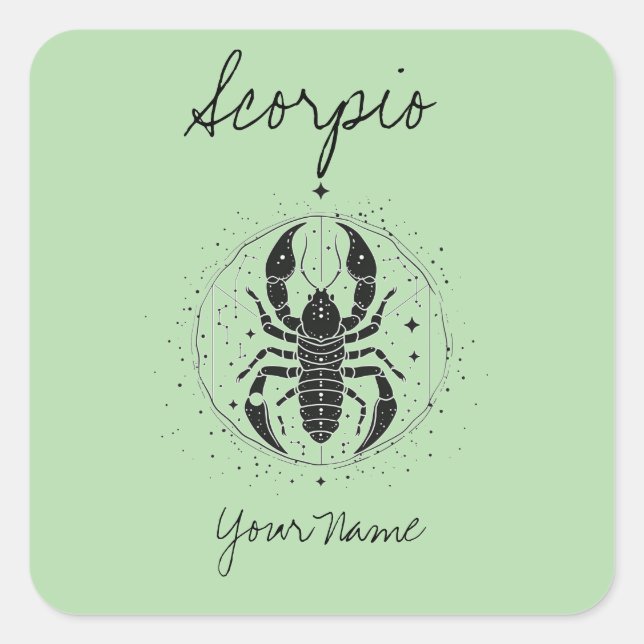 Scorpio Constellation Line Art Square Sticker (Front)
