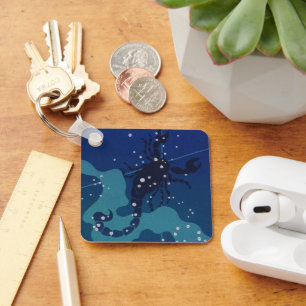 Scorpio Constellation, Vintage Zodiac Astrology Keychain