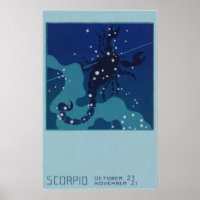 Scorpio Constellation, Vintage Zodiac Astrology