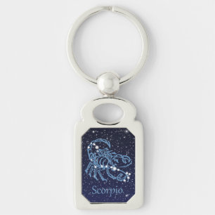Scorpio Constellation & Zodiac Sign with Stars Keychain