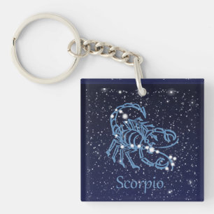 Scorpio Constellation & Zodiac Sign with Stars Keychain