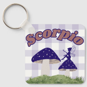 Scorpio Cottagecore Aesthetic Fairy Mushroom Art Keychain