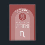 Scorpio Custom Birthday - Zodiac - Modern Design<br><div class="desc">Personalize this button with a birthdate and name. A custom design with the zodiac sign - Scorpio - plus personality traits, information and constellation. Personalize this birthday candle with a birthdate and name. Personalize this zodiac mug with a photo, birthdate and name. A custom birthday design with the zodiac sign...</div>