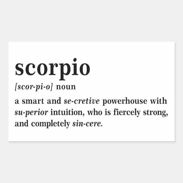 Scorpio Definition Aesthetic Astrology Gift Sticker (Front)