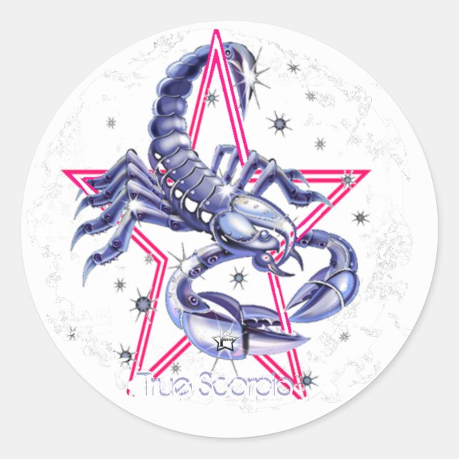 Scorpio Distressed Round Stickers (Front)