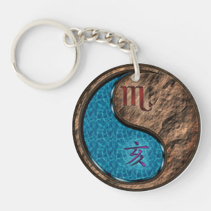 Scorpio & Earth Boar Keychain