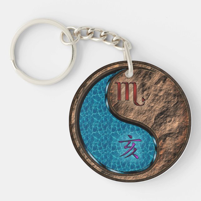 Scorpio & Earth Boar Keychain (Front)