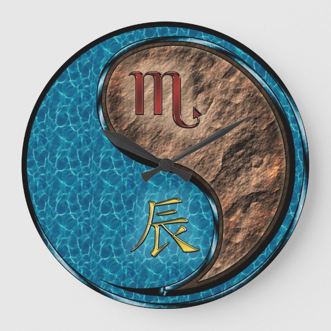 Scorpio & Earth Dragon Large Clock (Front)