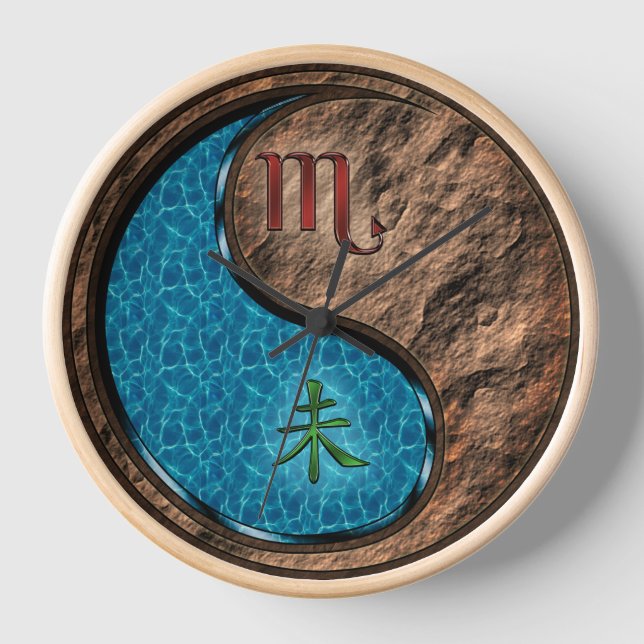 Scorpio & Earth Goat Clock (Front)