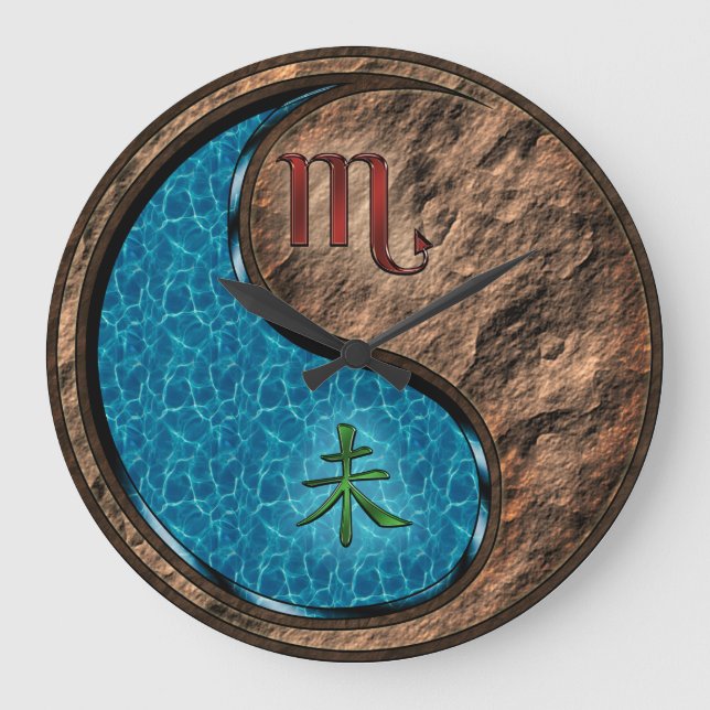 Scorpio & Earth Goat Large Clock (Front)