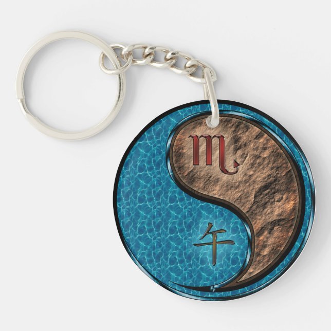 Scorpio & Earth Horse Keychain (Front)