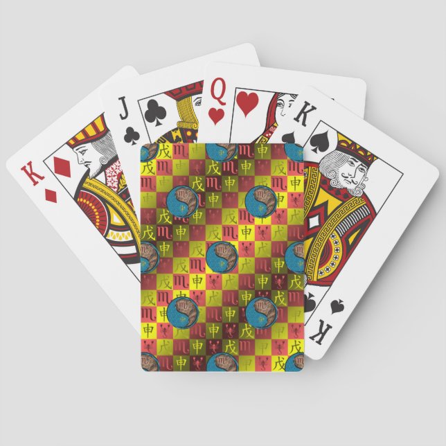 Scorpio & Earth Monkey Playing Cards (Back)