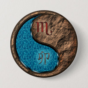 Scorpio & Earth Rabbit 3 Inch Round Button