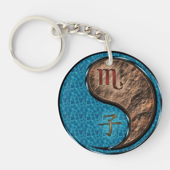 Scorpio & Earth Rat Keychain (Front)