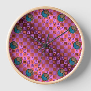 Scorpio & Earth Rooster Clock