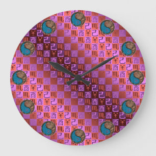 Scorpio & Earth Rooster Large Clock