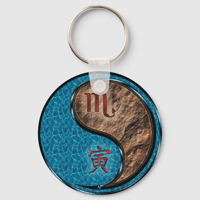 Scorpio & Earth Tiger Keychain (Front)