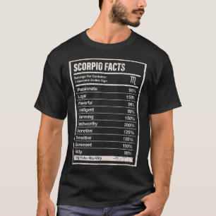 Scorpio Facts Apparel For Men And Women Funny Zodi T-Shirt
