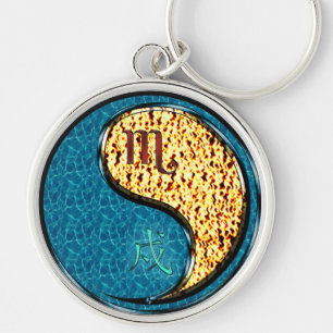 Scorpio & Fire Dog Keychain