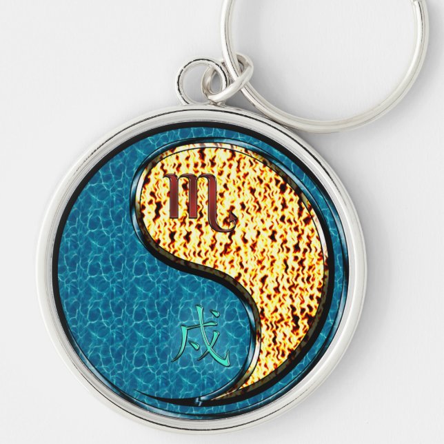 Scorpio & Fire Dog Keychain (Front)