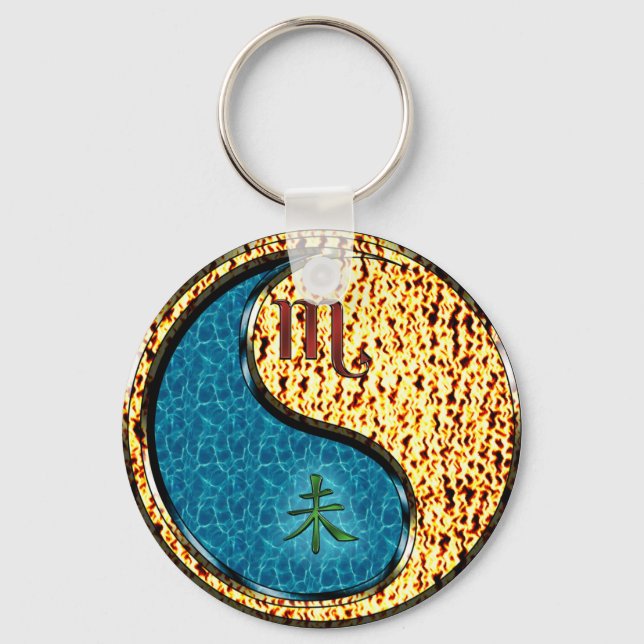 Scorpio & Fire Goat Keychain (Front)