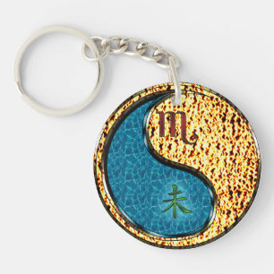 Scorpio & Fire Goat Keychain