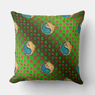 Scorpio & Fire Goat Throw Pillow